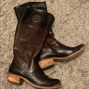 Black and Brown size 6 ridding boots